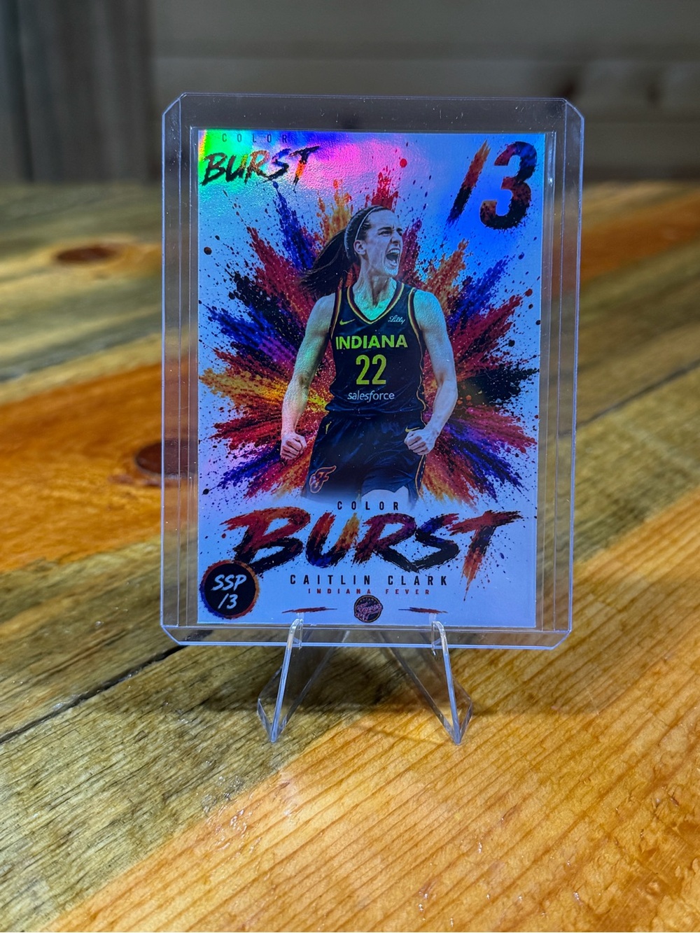 Caitlin Clark Indiana Fever Color Burst SSP/3 Custom Basketball Card